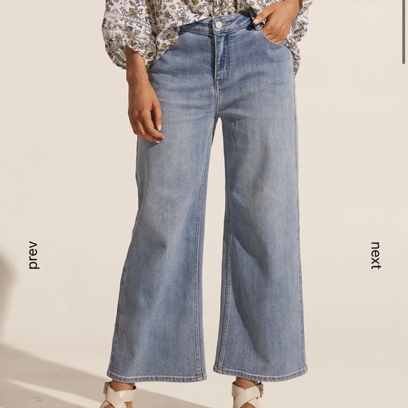 NEW Zoe Kratzmann wide leg slightly cropped jeans Size 1 (S-M) - Picture 1 of 5